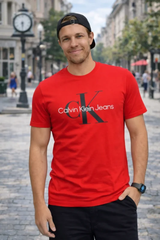 Calvin Klein Jeans piros póló